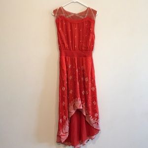 Anthropologie red dress
